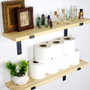 Hanah Home Lam001 Estantería de Pared de Madera y Metal Negro y Nogal